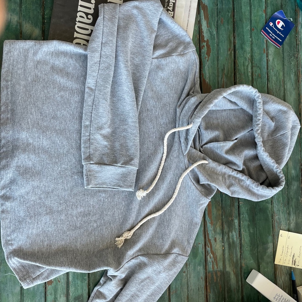 Crop top, hoodies, grey, oversize